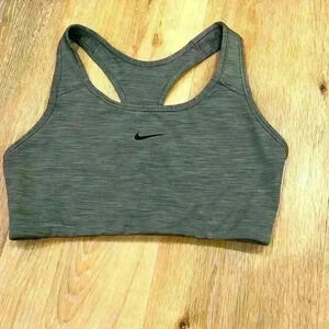 Nike drifit sports bra green grey medium black logo